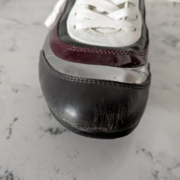 Prada Sports low-profile sneakers white/black/silver/maroon size 8.5 US (7.5 UK)