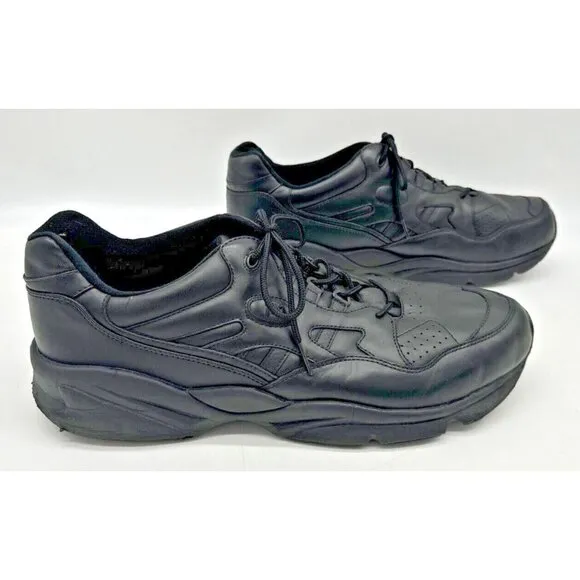 Propet Mens Shock Absorber Walking Sneakers Athletic Shoes Size 17 M2034 Black