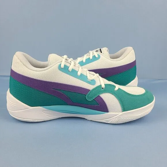 Puma Basketball Shoes Mens Sz 11.5 TRC Blaze Court White Blue Athletic 376582-17