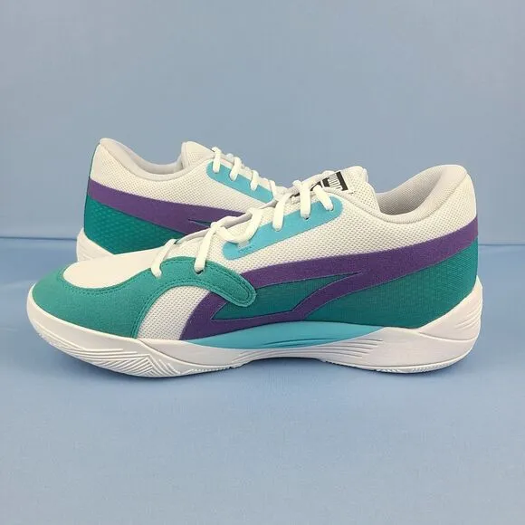 Puma Basketball Shoes Mens Sz 11.5 TRC Blaze Court White Blue Athletic 376582-17