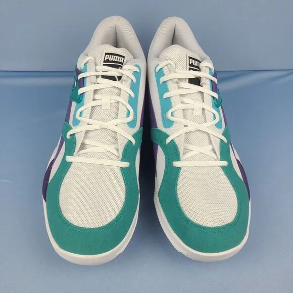 Puma Basketball Shoes Mens Sz 11.5 TRC Blaze Court White Blue Athletic 376582-17