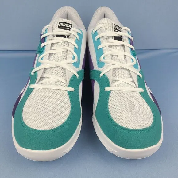 Puma Basketball Shoes Mens Sz 11.5 TRC Blaze Court White Blue Athletic 376582-17