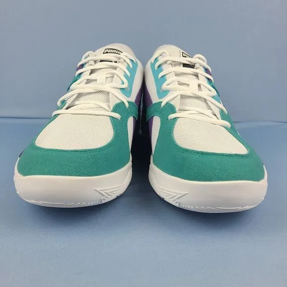 Puma Basketball Shoes Mens Sz 11.5 TRC Blaze Court White Blue Athletic 376582-17