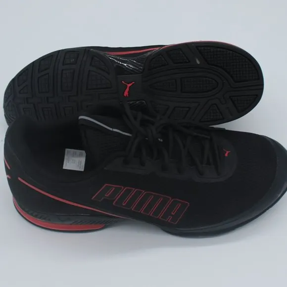 PUMA MEN'S CELL DIVIDE BLACK/RED RUNNING SHOES US 12M