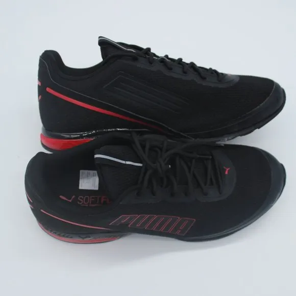 PUMA MEN'S CELL DIVIDE BLACK/RED RUNNING SHOES US 12M