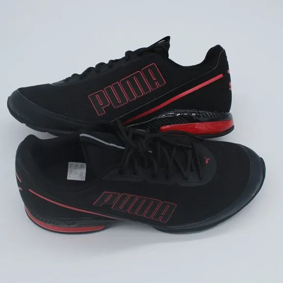PUMA MEN'S CELL DIVIDE BLACK/RED RUNNING SHOES US 12M