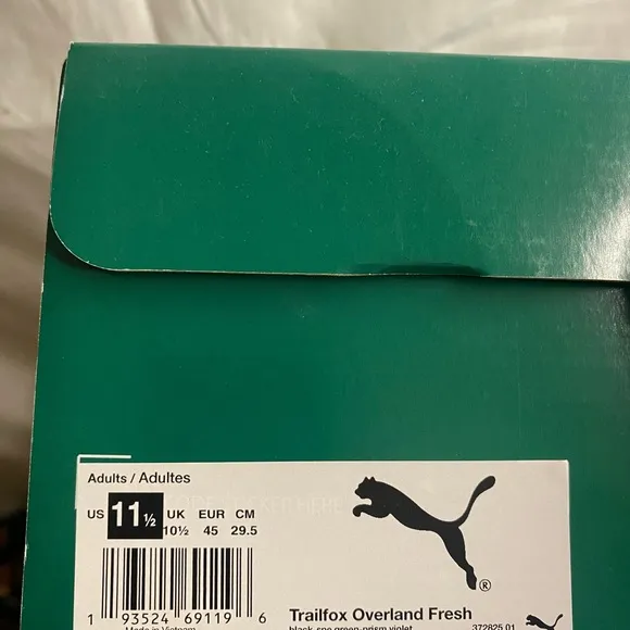 Puma TRAILFOX OVERLAND FRESH Black and Teal Sneakers SIZE 11.5