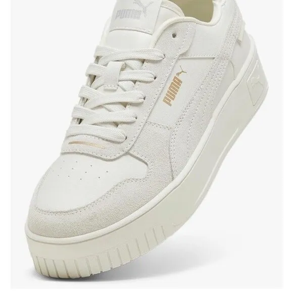 PUMA Women's Carina Street Shoes Sneaker Size 8 White Vapor Gray NEW Active Gym