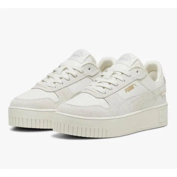 PUMA Women's Carina Street Shoes Sneaker Size 8 White Vapor Gray NEW Active Gym