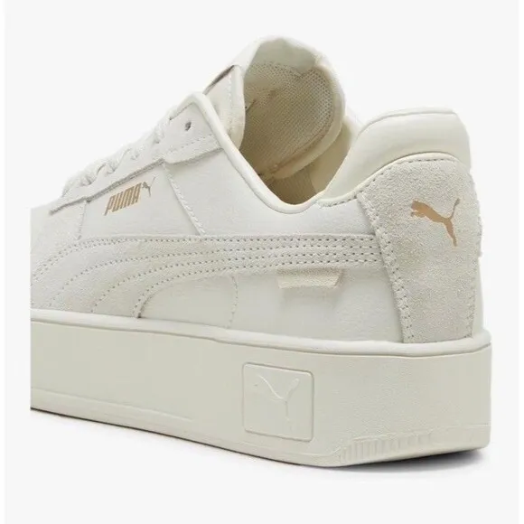 PUMA Women's Carina Street Shoes Sneaker Size 8 White Vapor Gray NEW Active Gym