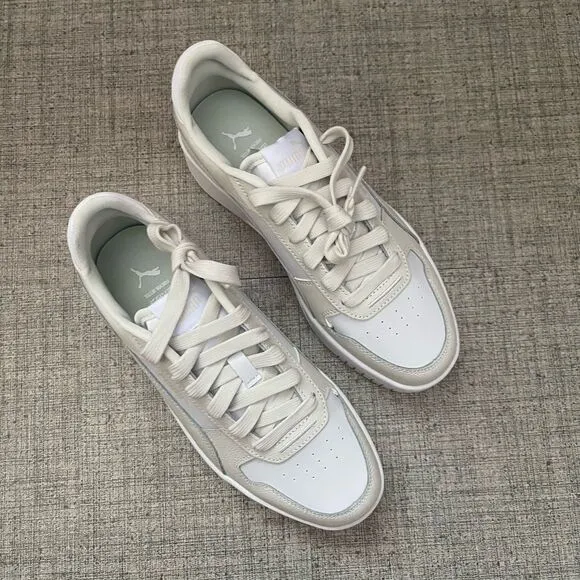 PUMA Women's Carina Street Shoes Sneaker Size 8 White Vapor Gray NEW Active Gym