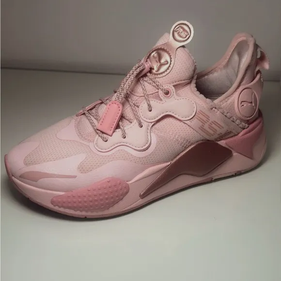 Puma Women's RS-X T3Ch Pink Rose Lace Up Sneaker Shoes