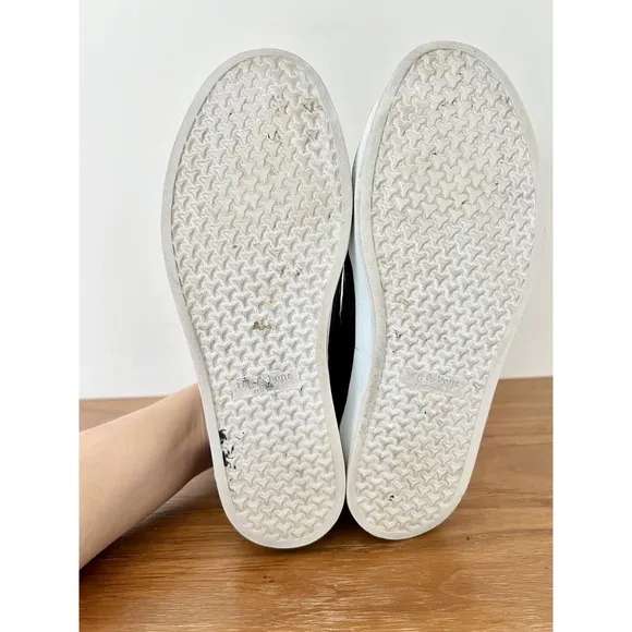 Rag &amp; Bone Leather Embossed Crocodile Sneaker Shoes Black Womens Size 36.5 / 6.5