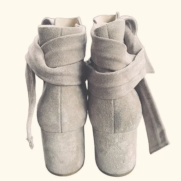 Rag &amp; Bone Waterproof Italian Taupe‎ Suede Tie Up Heeled Ankle Boots — SZ 7 NWOT