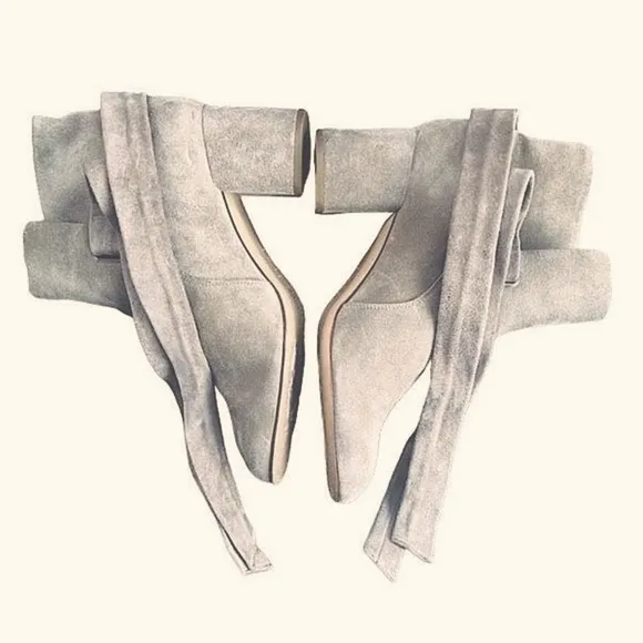 Rag &amp; Bone Waterproof Italian Taupe‎ Suede Tie Up Heeled Ankle Boots — SZ 7 NWOT