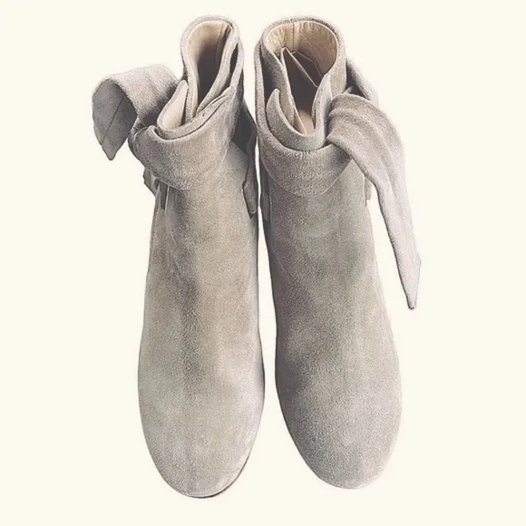 Rag &amp; Bone Waterproof Italian Taupe‎ Suede Tie Up Heeled Ankle Boots — SZ 7 NWOT