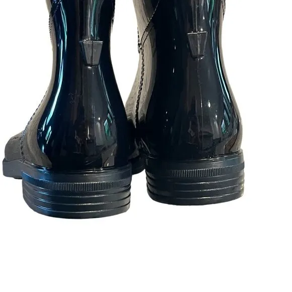 RARE Tommy Hilfiger Blue Red Striped Tall Waterproof Rain Boots HTF