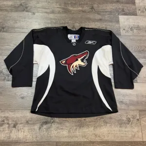 RARE! Vintage Y2K Phoenix Coyotes NHL Reebok Sewn Black Edition Hockey Jersey XL