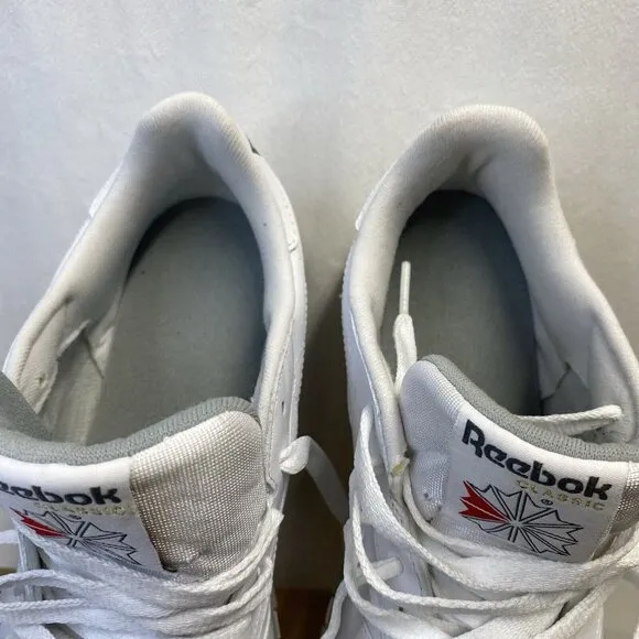 Reebok Classic Leather Lace-Up Sneakers Shoes Men Sz 7.5 White 101 New (059503)