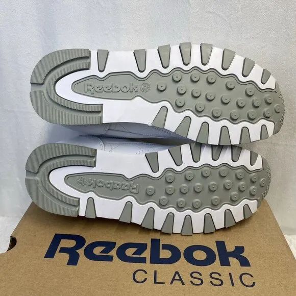 Reebok Classic Leather Lace-Up Sneakers Shoes Men Sz 7.5 White 101 New (059503)