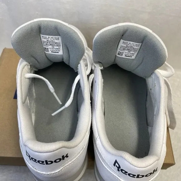 Reebok Classic Leather Lace-Up Sneakers Shoes Men Sz 7.5 White 101 New (059503)