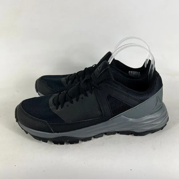 Reebok Run Sneakers Men's 9 Black Gray Lace Up Low Top Running Athletic Shoes