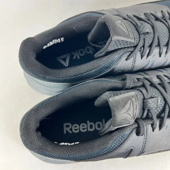 Reebok Run Sneakers Men's 9 Black Gray Lace Up Low Top Running Athletic Shoes