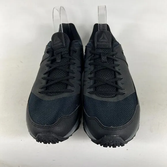 Reebok Run Sneakers Men's 9 Black Gray Lace Up Low Top Running Athletic Shoes