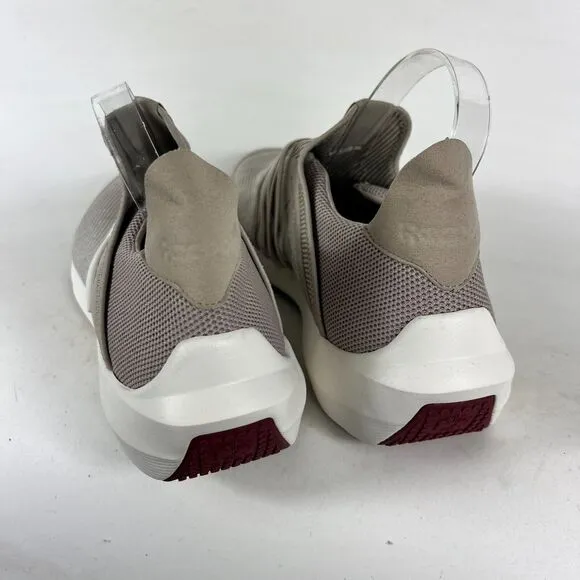 Reebok Run Sneakers Men's 9 Brown White Slip-On Low Top Running Athletic Shoes