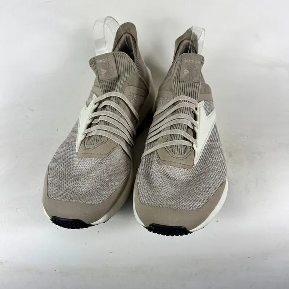 Reebok Run Sneakers Men's 9 Brown White Slip-On Low Top Running Athletic Shoes
