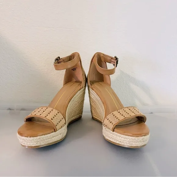 Report Women's Tan Ankle Strap Wedge Sandals Size 7