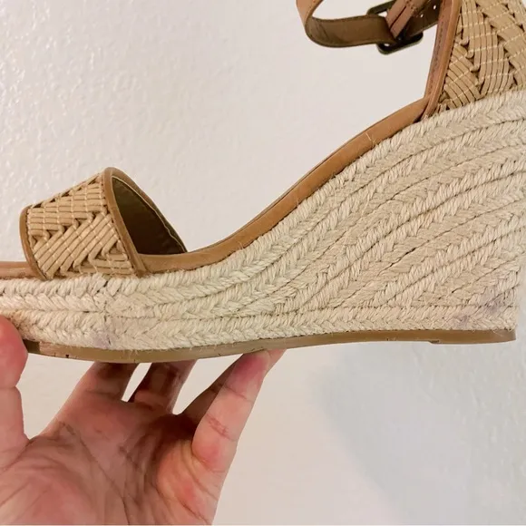 Report Women's Tan Ankle Strap Wedge Sandals Size 7
