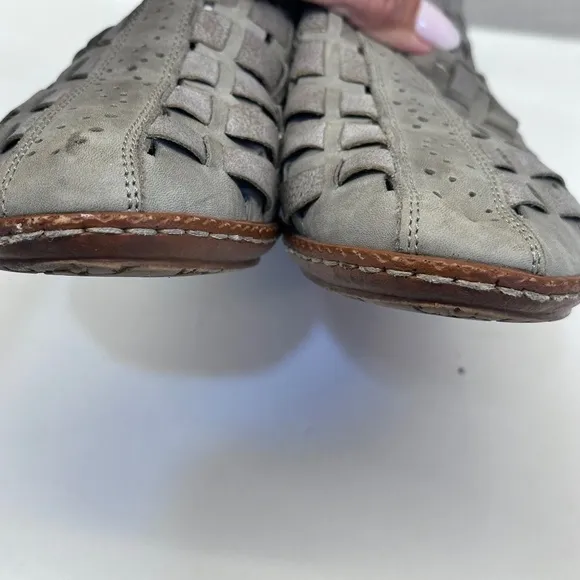Rieker Sina 78 woven leather, comfort shoes, walking shoes grey EU37 /US 6