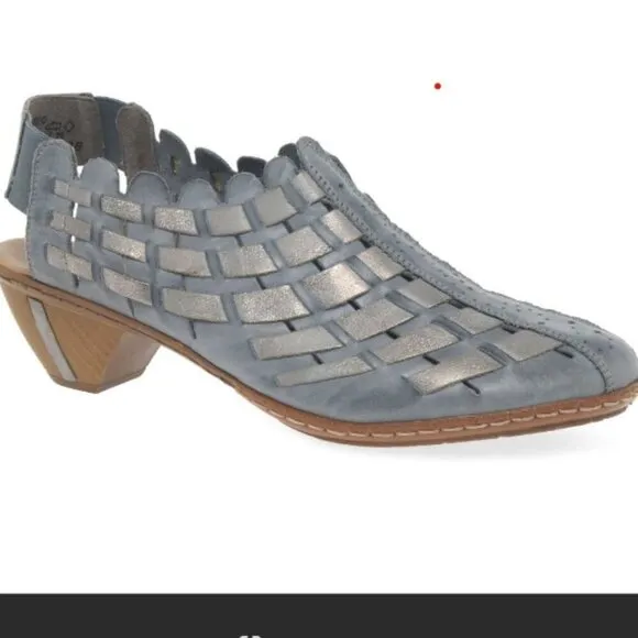 Rieker Sina 78 woven leather, comfort shoes, walking shoes grey EU37 /US 6