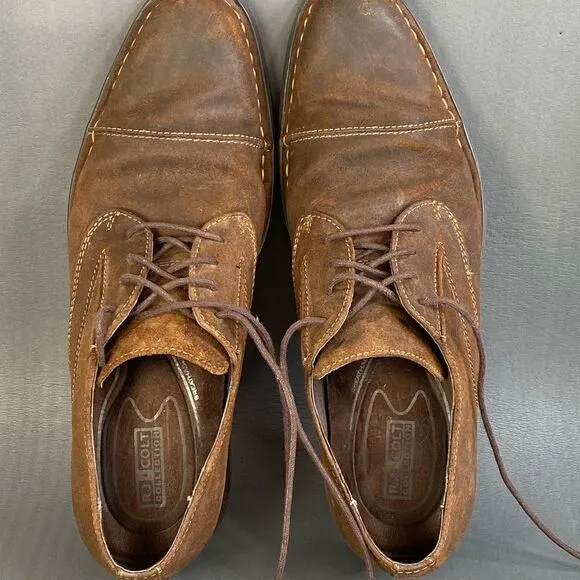RJ COLT ‘ALL NIGHT’ suede leather Oxford shoes mens size  10.5