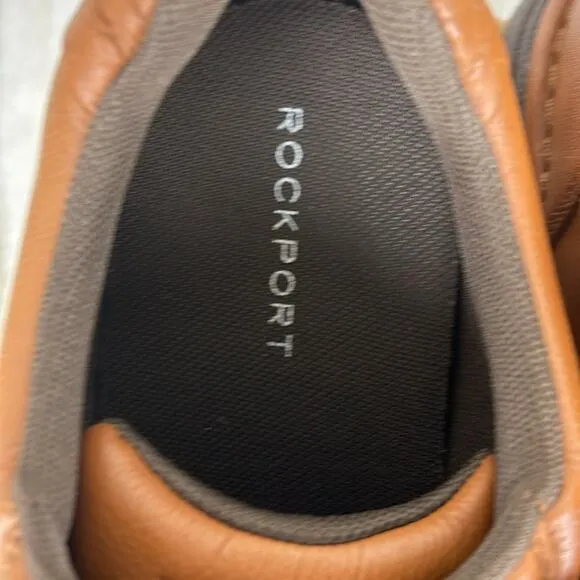 Rockport Mens 11.5  Brown Leather Walking Shoes Oxford new lace up dress work