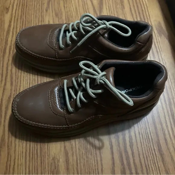 Rockport World Tour Classic Walking Shoes Brown Leather, Men's Size 8.5