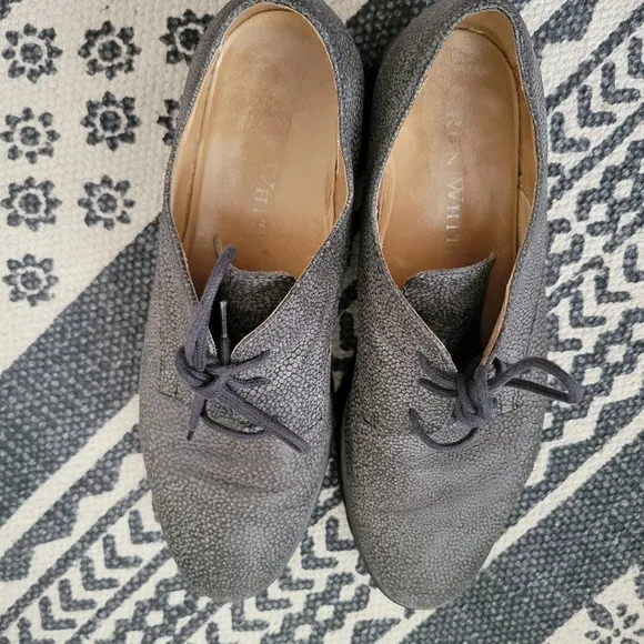 Ron White All Day Heels Oxford Lace-Up Shoes Slide Suede Leather Vibram gray