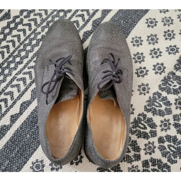 Ron White All Day Heels Oxford Lace-Up Shoes Slide Suede Leather Vibram gray