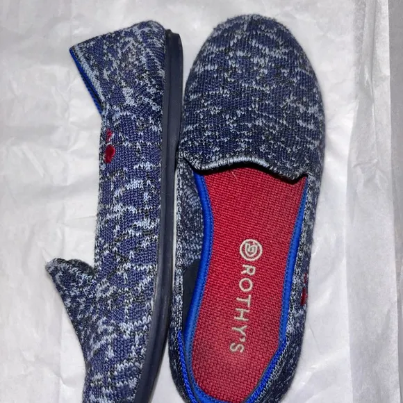 Rothy's Kids 13 Blue &amp; Red Slip on Washable Shoes-Pillow Comfort great support