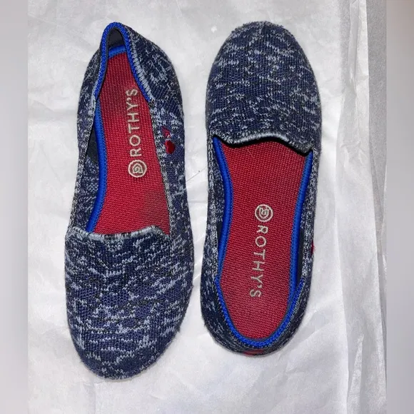 Rothy's Kids 13 Blue &amp; Red Slip on Washable Shoes-Pillow Comfort great support