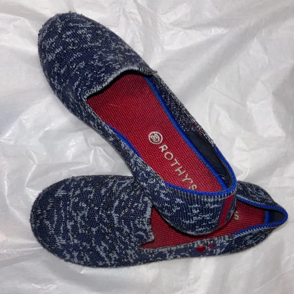 Rothy's Kids 13 Blue &amp; Red Slip on Washable Shoes-Pillow Comfort great support