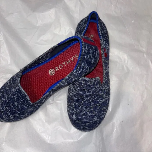 Rothy's Kids 13 Blue &amp; Red Slip on Washable Shoes-Pillow Comfort great support