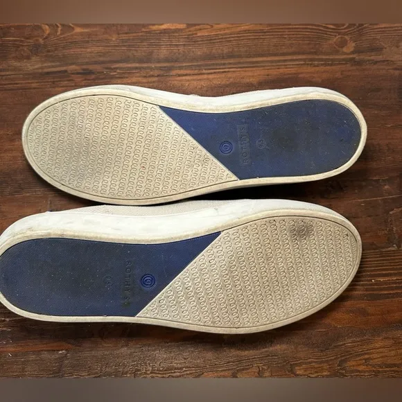 Rothys The Original Slip On Shoes Womens 9.5 Sand Beige Comfort Sneaker Preppy.