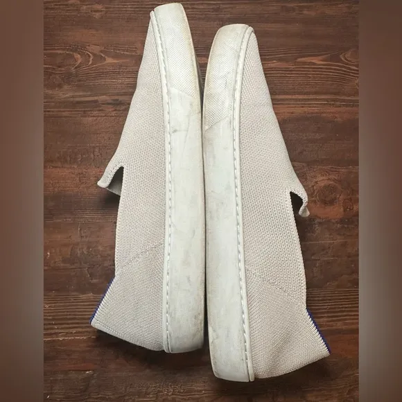 Rothys The Original Slip On Shoes Womens 9.5 Sand Beige Comfort Sneaker Preppy.