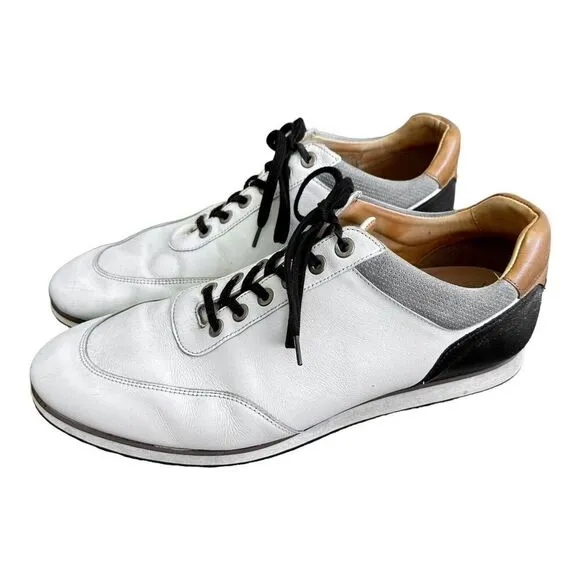 Royal Albartross Mens Richmond White Mocha Leather Golf Shoes 13