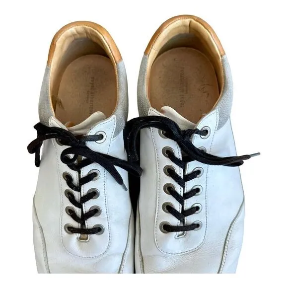 Royal Albartross Mens Richmond White Mocha Leather Golf Shoes 13