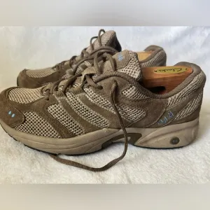 Ryka Women's Sportwalker 4 Walking Hiking Shoe,Dark Brown/Taupe/Medium Blue - 9