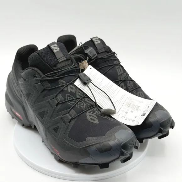 SALOMON Speedcross 6 Gore-Tex Trail Running Shoes Size 7 Mens All Black NEW