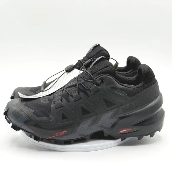 SALOMON Speedcross 6 Gore-Tex Trail Running Shoes Size 7 Mens All Black NEW